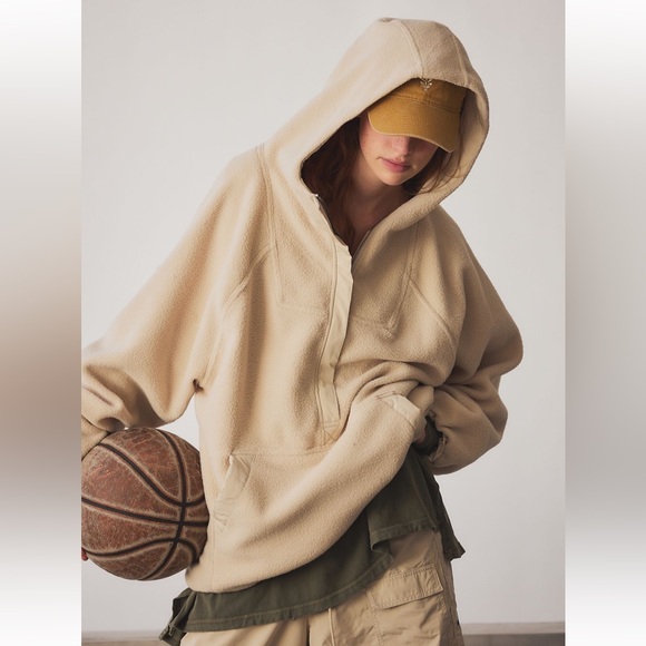 FP Movement by Free People Jackets & Blazers - Free People Bunny Slopes Hoodie, Women’s Cozy Cream Hooded Sweatshirt